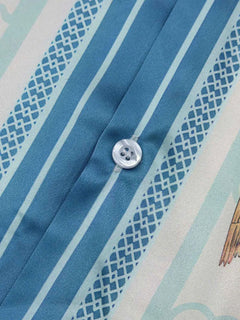 Porcelain Floral Cuban Collar Shirt - Photo Color