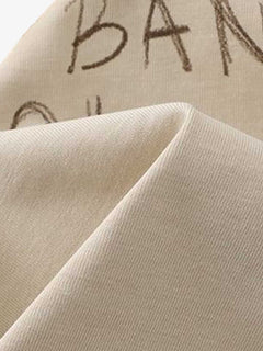 Hand-Drawn Numeric Jersey T-Shirt - Khaki