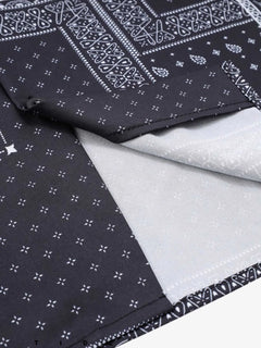 Vintage Bandana Patchwork Cuban Shirt - Negro