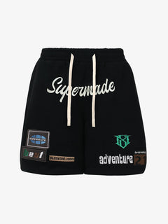 Street Graphic Drawstring Shorts - Negro