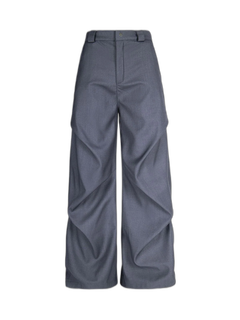 Woven Retro Cleanfit Pleated Drape Pants - Gris