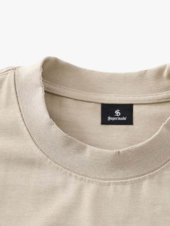 Hand-Drawn Numeric Jersey T-Shirt - Khaki