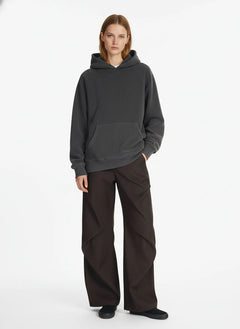 Woven Retro Cleanfit Pleated Drape Pants - Coffee