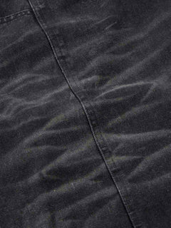 Washed Distressed Multi-Pocket Cargo Jeans - Negro