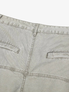 Patchwork Multi-Pocket Workwear Casual Machete Pants - Light Grey