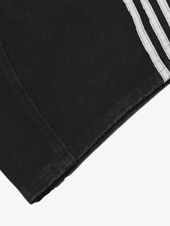 Contrast Side Stripe Denim Barrel Jeans - Azul