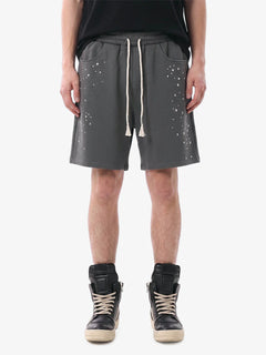 Studded Jersey Sweat Shorts - Flower Ash