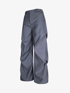 Woven Retro Cleanfit Pleated Drape Pants - Gris