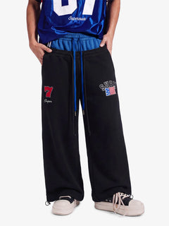 Vintage Paratrooper Layered Look Sweatpants - Negro
