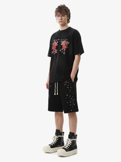 Studded Jersey Sweat Shorts - Negro
