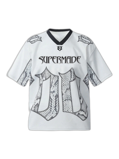 Jersey Style Snake Print T-Shirt - Blanco