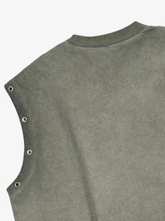 Vintage Washed 63 Graphic Sleeveless T-Shirt - Gray-Green