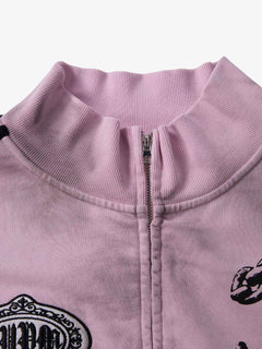 Supermade Vintage Distressed NO.3 Stand Collar Tracksuit - Rosa