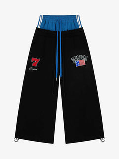 Vintage Paratrooper Layered Look Sweatpants - Negro