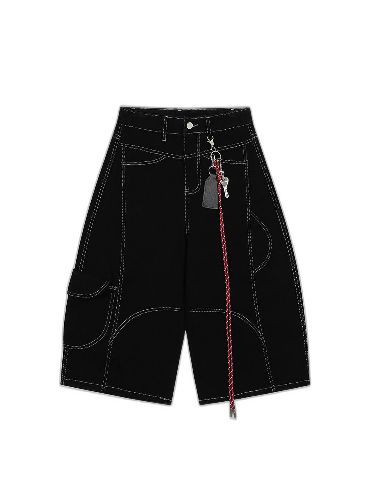 Denim Welt-Embellished Cargo Jorts