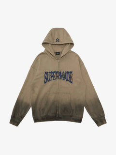 SUPERMADE Thorn Embroidery Zip Hoodie - Sand Color