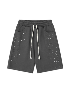 Studded Jersey Sweat Shorts - Flower Ash