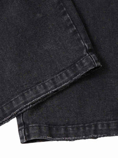 Washed Distressed Multi-Pocket Cargo Jeans - Negro