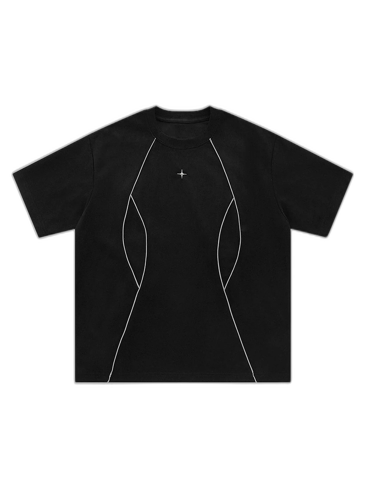 Functional Deconstructed Split Short-Sleeved T-Shirt