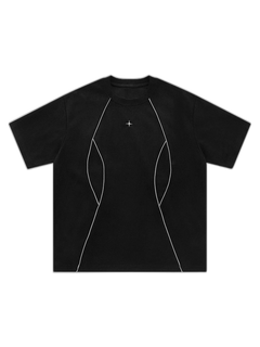 Functional Deconstructed Split Short-Sleeved T-Shirt - Negro