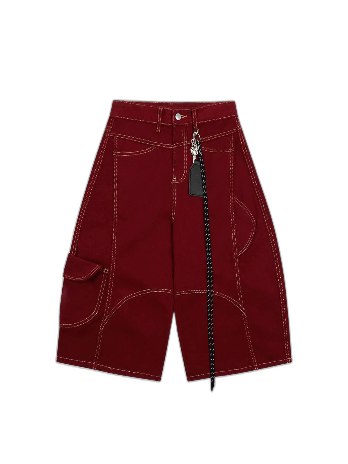 Denim Welt-Embellished Cargo Jorts