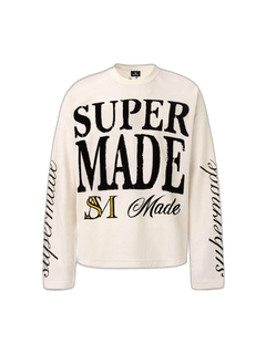 Retro Letter Print Waffle Simplicity Long-Sleeved T-Shirt - Albaricoque