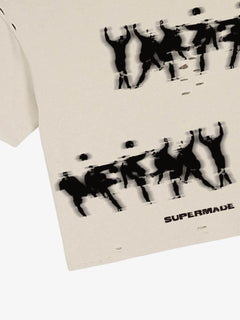 Vintage Soccer Motion Graphic T-Shirt - Albaricoque