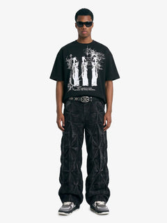 Gothic Statuette Cotton Jersey T-Shirt - Negro
