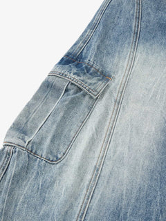 Vintage Cargo Pocket Washed Barrel Jeans - Azul