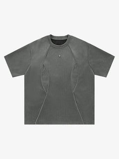 Functional Deconstructed Split Short-Sleeved T-Shirt - Gris