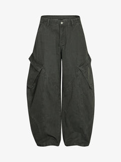 Patchwork Multi-Pocket Workwear Casual Machete Pants - Gris oscuro