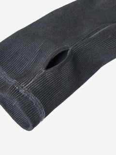 Vintage Washed Sculpted Seam Ribbed Long Sleeve T-Shirt - Gris oscuro