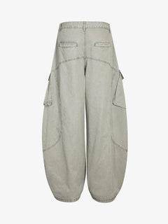 Patchwork Multi-Pocket Workwear Casual Machete Pants - Light Grey