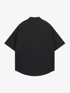 Oversized Graphic Cartoon Letter Print Short-Sleeve Shirt - Negro