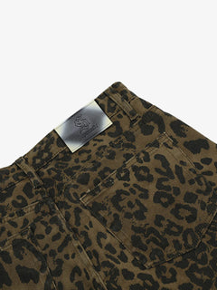 Leopard Print Cotton Wide Leg Shorts - Leopardo