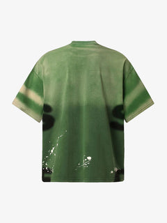 Ink Splash Letter Print T-shirt - Verde