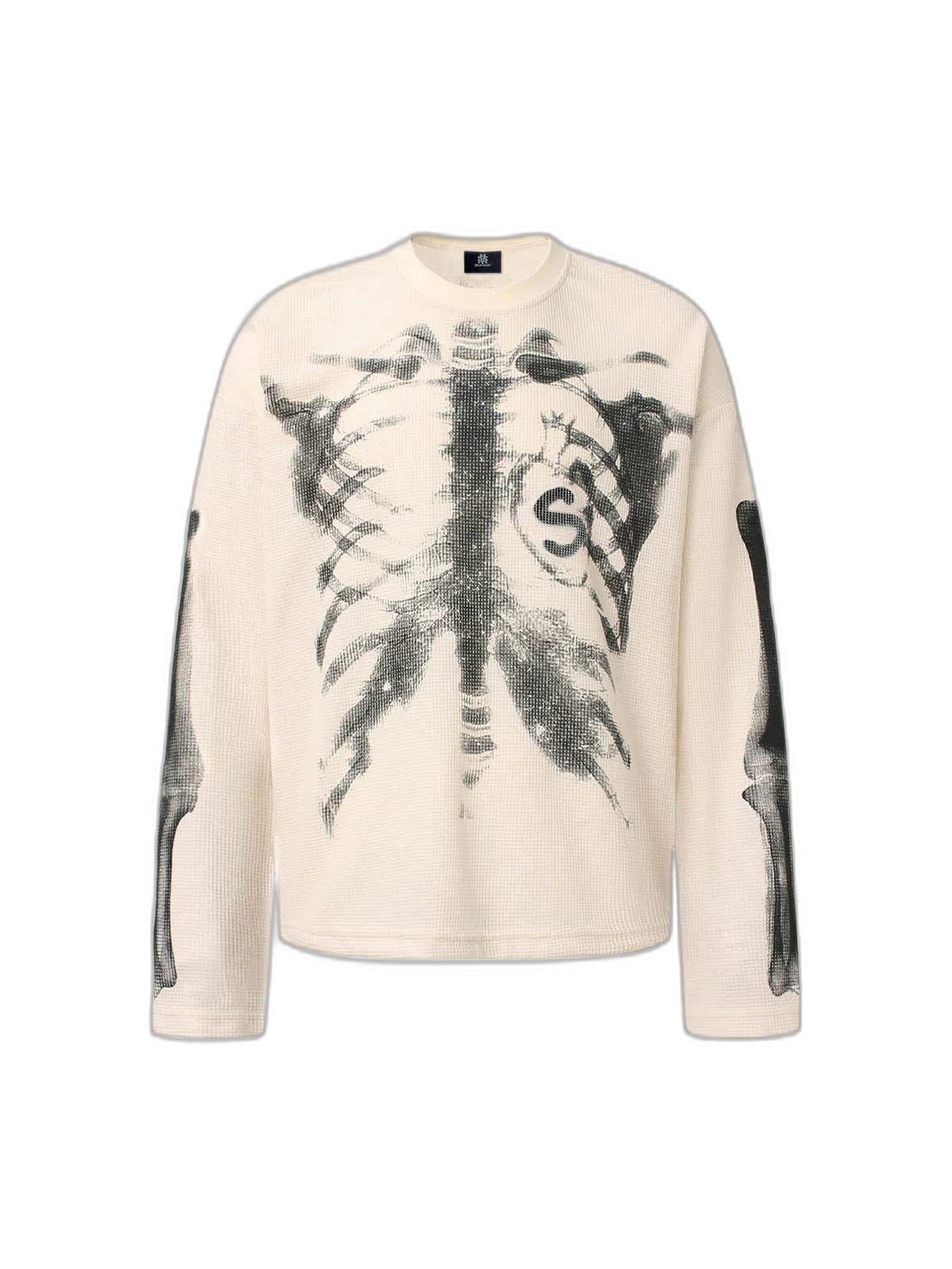 Skeleton Graphic Waffle Sweatshirt