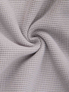 Waffle-Knit Distressed Gradient Print Long T-Shirt - Light Grey