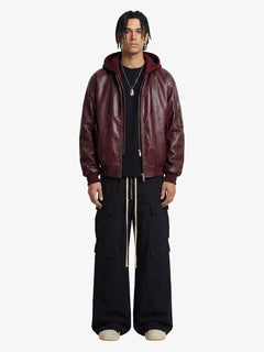 Woven Multi-Pocket Baggy Flared Pants - Negro