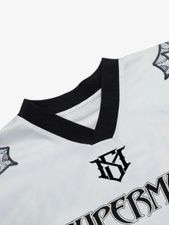 Jersey Style Snake Print T-Shirt - Blanco