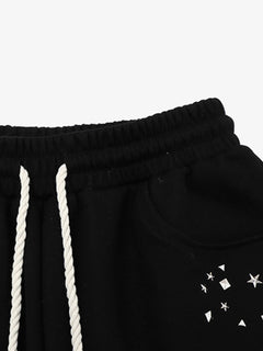 Studded Jersey Sweat Shorts - Negro