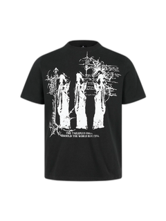 Gothic Statuette Cotton Jersey T-Shirt - Negro