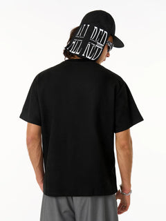 Functional Deconstructed Split Short-Sleeved T-Shirt - Negro