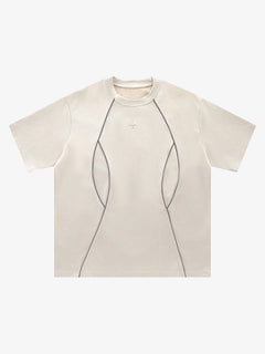 Functional Deconstructed Split Short-Sleeved T-Shirt - Albaricoque