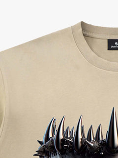 Spiked Teeth Graphic T-Shirt - Albaricoque