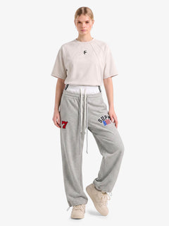 Vintage Paratrooper Layered Look Sweatpants - Light Gray