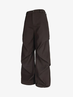 Woven Retro Cleanfit Pleated Drape Pants - Coffee