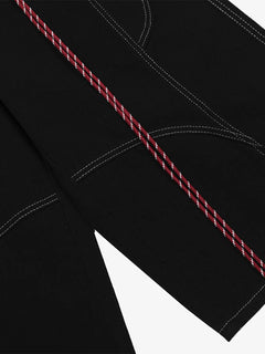 Denim Welt-Embellished Cargo Jorts - Negro