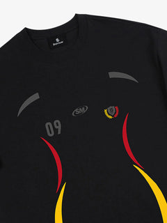 Retro 09 Graphic Crest Print T-Shirt - Negro