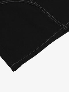 Denim Welt-Embellished Cargo Jorts - Negro